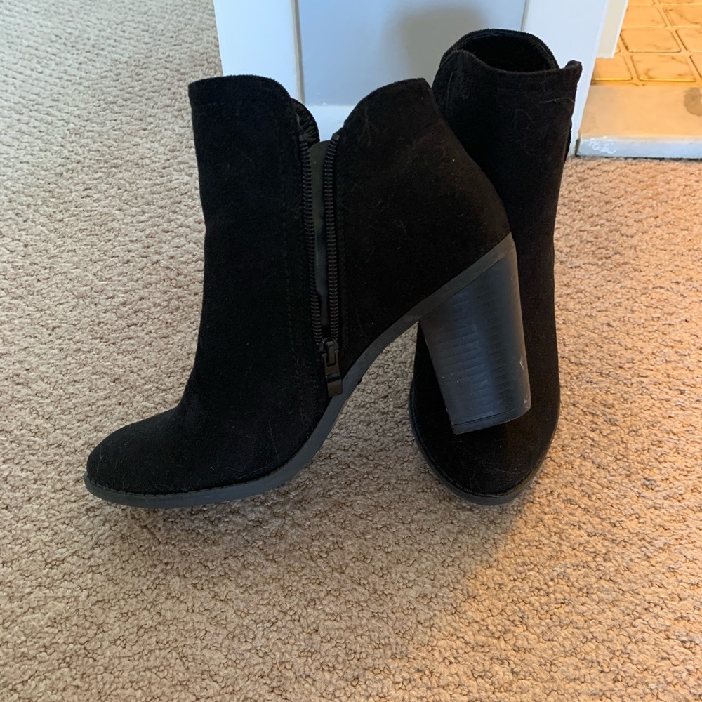 Faux suede black booty